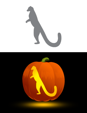 Standing Lemur Pumpkin Stencil