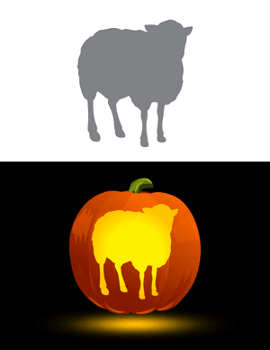 Standing Sheep Pumpkin Stencil