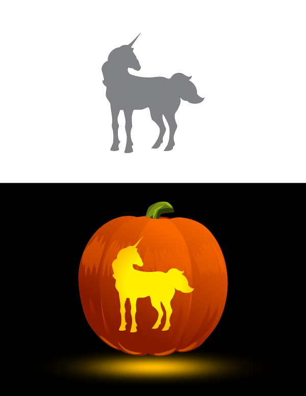 Easy Unicorn Pumpkin Stencil