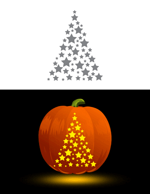 Star Christmas Tree Pumpkin Stencil