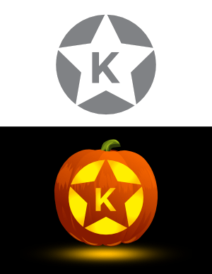 Star Letter K Pumpkin Stencil