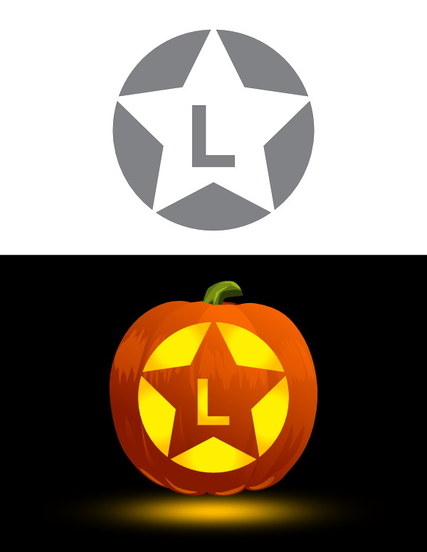 Printable Star Letter L Pumpkin Stencil