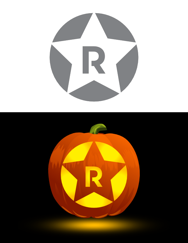 Star Letter R Pumpkin Stencil