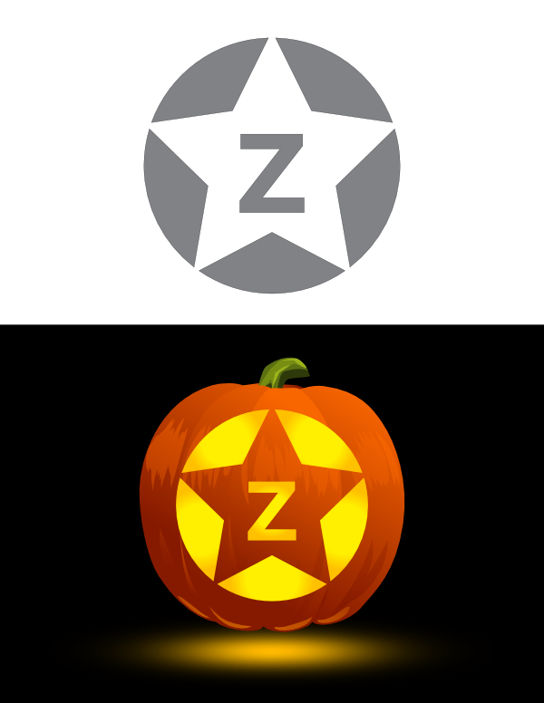 Star Letter Z Pumpkin Stencil