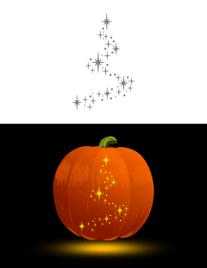 Starry Christmas Tree Pumpkin Stencil