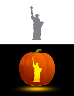 Statue of Liberty Pumpkin Stencil