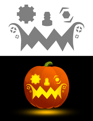Steampunk Jack-o'-lantern Pumpkin Stencil