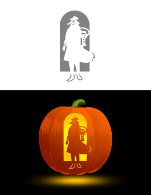 Steampunk Plague Doctor Pumpkin Stencil