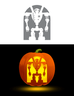 Steampunk Robot Pumpkin Stencil