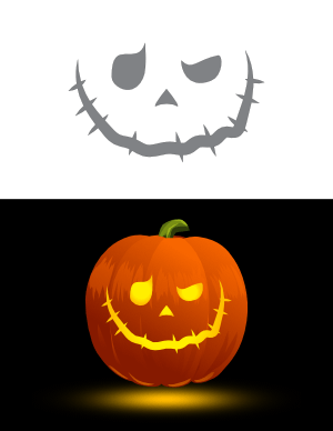 Stitched Mouth Jack-o'-lantern Pumpkin Stencil