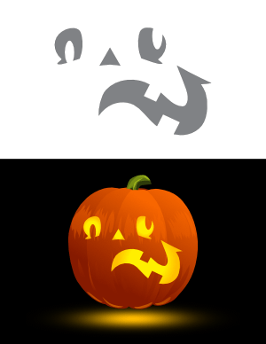Strange Face Pumpkin Stencil
