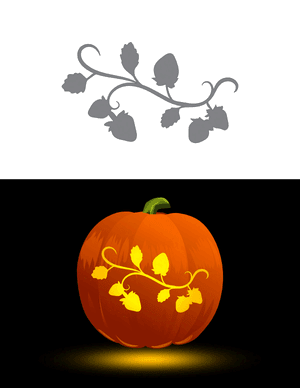 Strawberry Vine Pumpkin Stencil