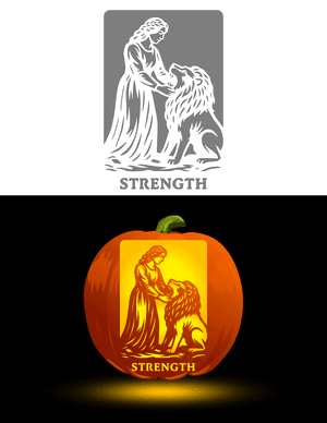 Strength Tarot Card Pumpkin Stencil