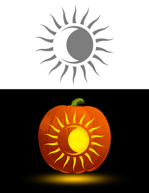 Sun and Moon Pumpkin Stencil