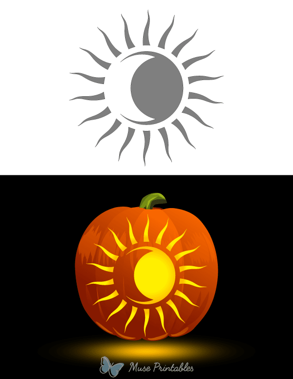 Sun and Moon Pumpkin Stencil