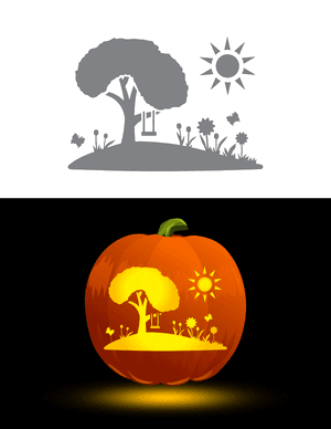 Sunny Spring Day Pumpkin Stencil