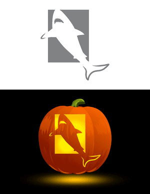 Surfacing Shark Pumpkin Stencil