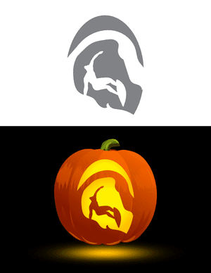 Surfing Pumpkin Stencil