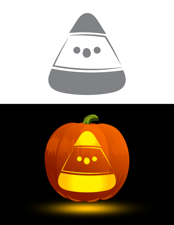 Printable Surprised Candy Corn Pumpkin Stencil