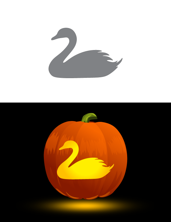 Swan Pumpkin Stencil
