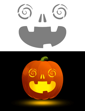 Swirly Eyes Face Pumpkin Stencil