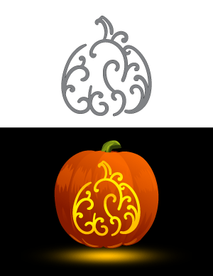 Swirly Pumpkin Pumpkin Stencil