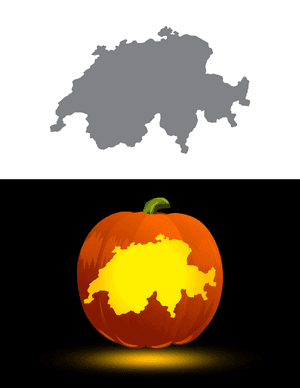 Switzerland Pumpkin Stencil