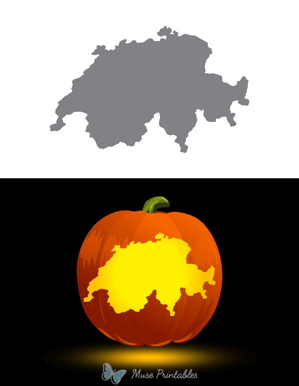Switzerland Pumpkin Stencil