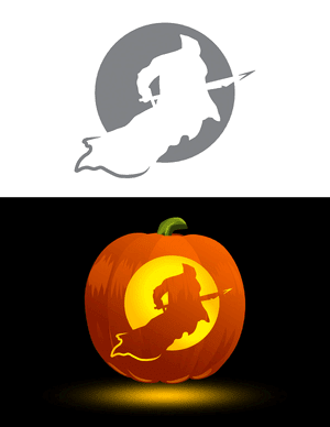 Sword Wielding Ghost Pumpkin Stencil