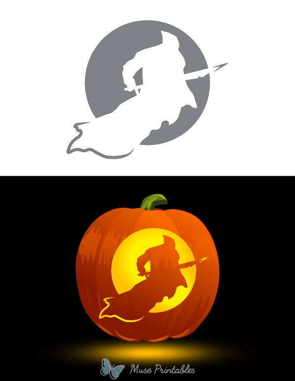 Sword Wielding Ghost Pumpkin Stencil