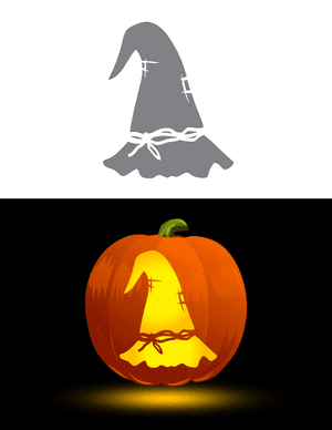 Tall Scarecrow Hat Pumpkin Stencil