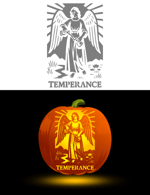 Temperance Tarot Card Pumpkin Stencil