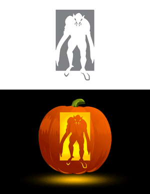 Terrifying Alien Pumpkin Stencil