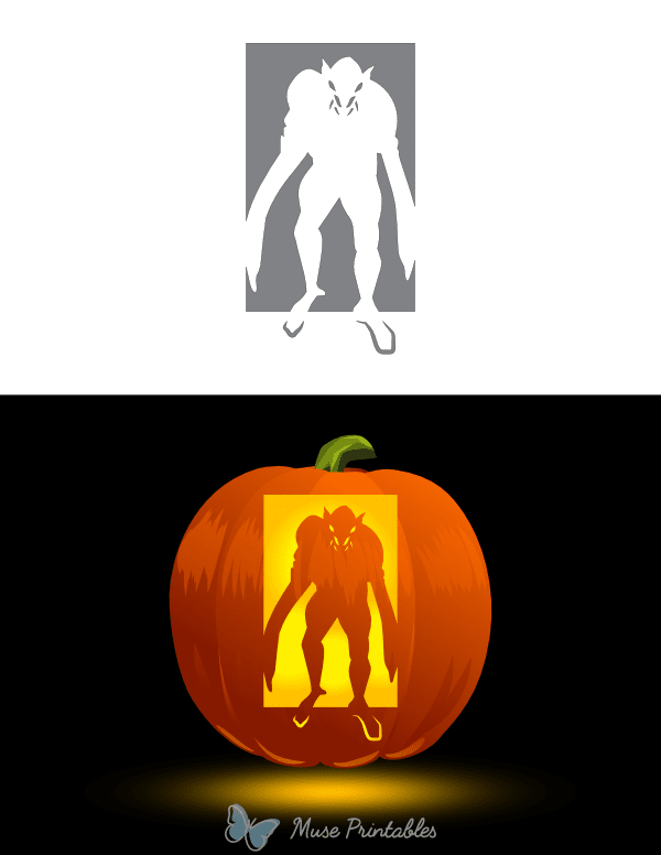 Terrifying Alien Pumpkin Stencil