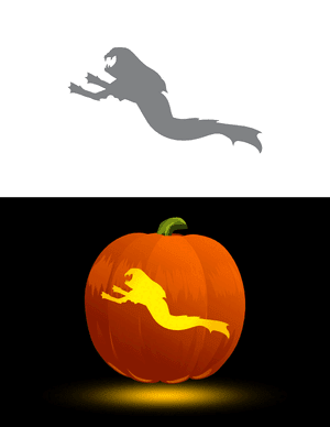 Terrifying Mermaid Pumpkin Stencil