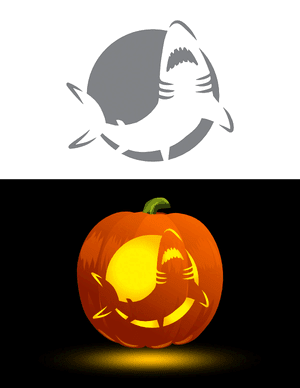 Terrifying Shark Pumpkin Stencil