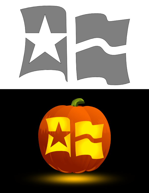 Texas Flag Pumpkin Stencil