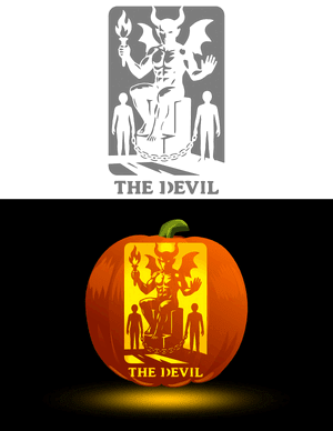 The Devil Tarot Card Pumpkin Stencil
