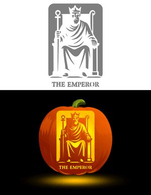 The Emperor Tarot Card Pumpkin Stencil