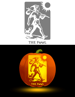 The Fool Tarot Card Pumpkin Stencil