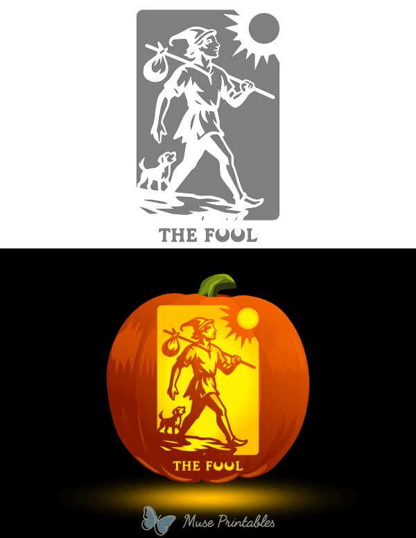 The Fool Tarot Card Pumpkin Stencil