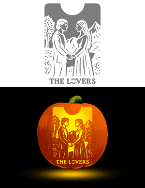 The Lovers Tarot Card Pumpkin Stencil