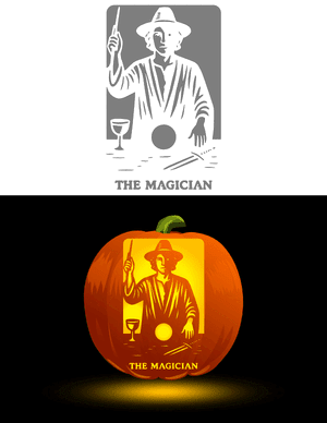 The Magician Tarot Card Pumpkin Stencil