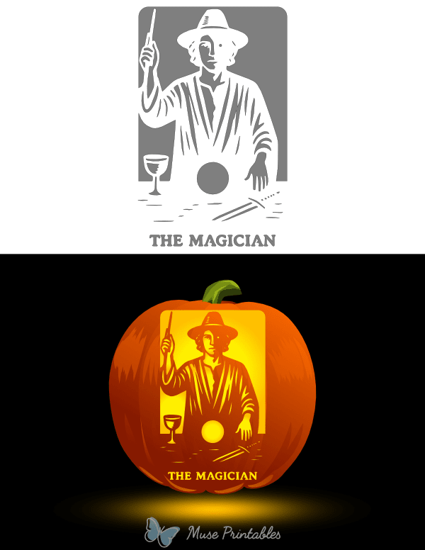The Magician Tarot Card Pumpkin Stencil
