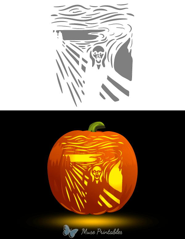 Printable The Scream Pumpkin Stencil Printable The Scream Pumpkin Stencil
