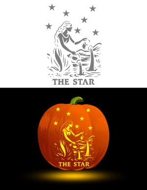 The Star Tarot Card Pumpkin Stencil
