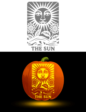The Sun Tarot Card Pumpkin Stencil