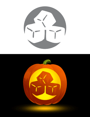 Three Ice Cubes Pumpkin Stencil