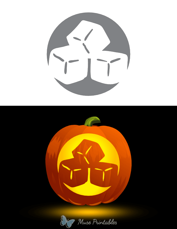 Three Ice Cubes Pumpkin Stencil