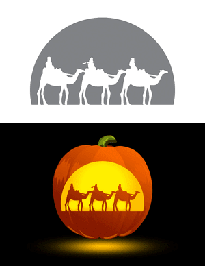 Three Wise Men Pumpkin Stencil